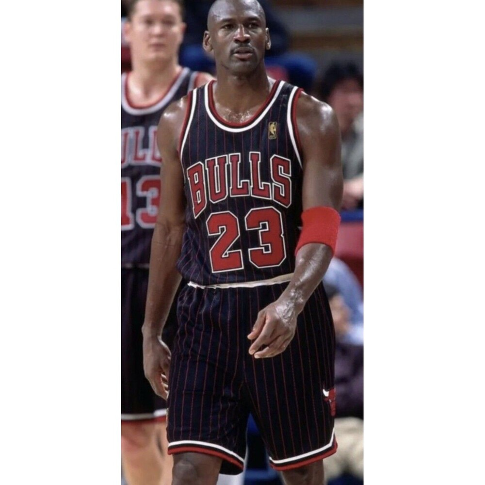 Chicago Bulls (NBA)-(Just Don)-(Pin Stripe)-(Shorts)-(Decent Cond.)-(XL)-$35.00 - Picture 2 of 9